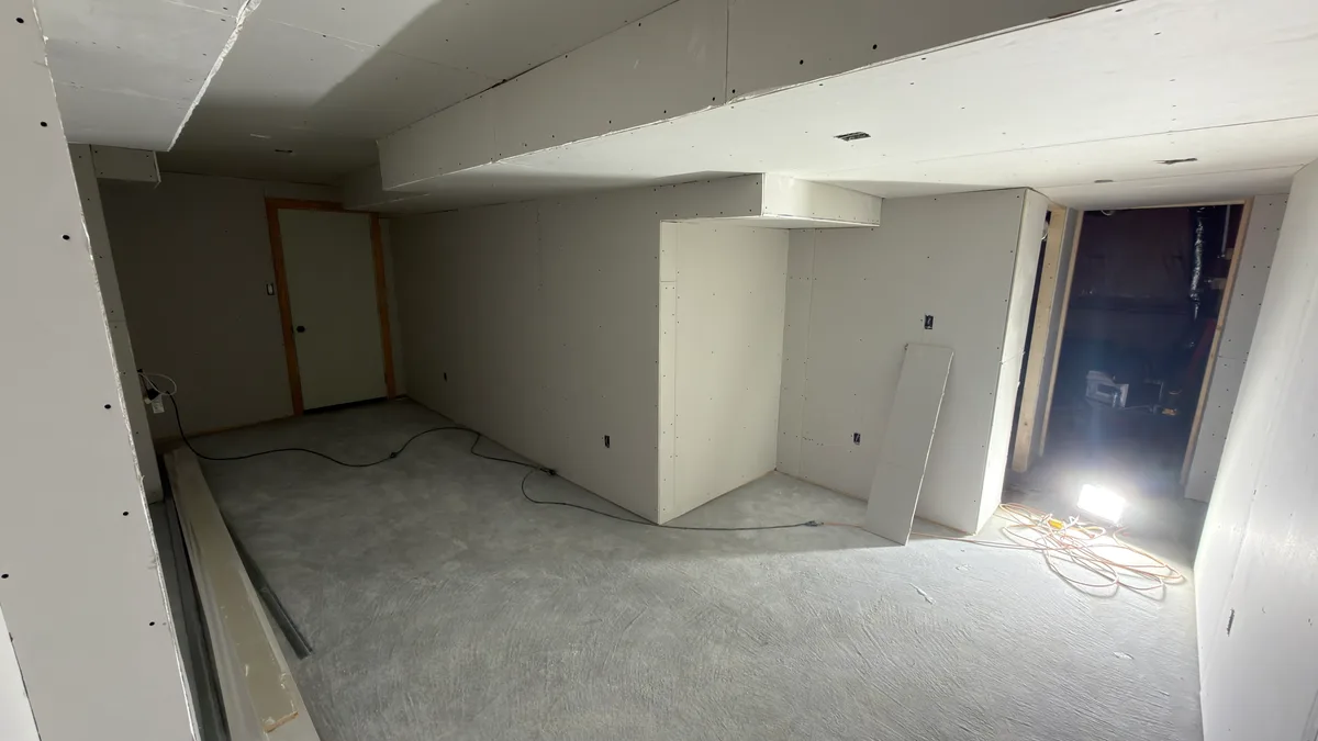 Finished Basement with Kitchen & Bathroom — during construction