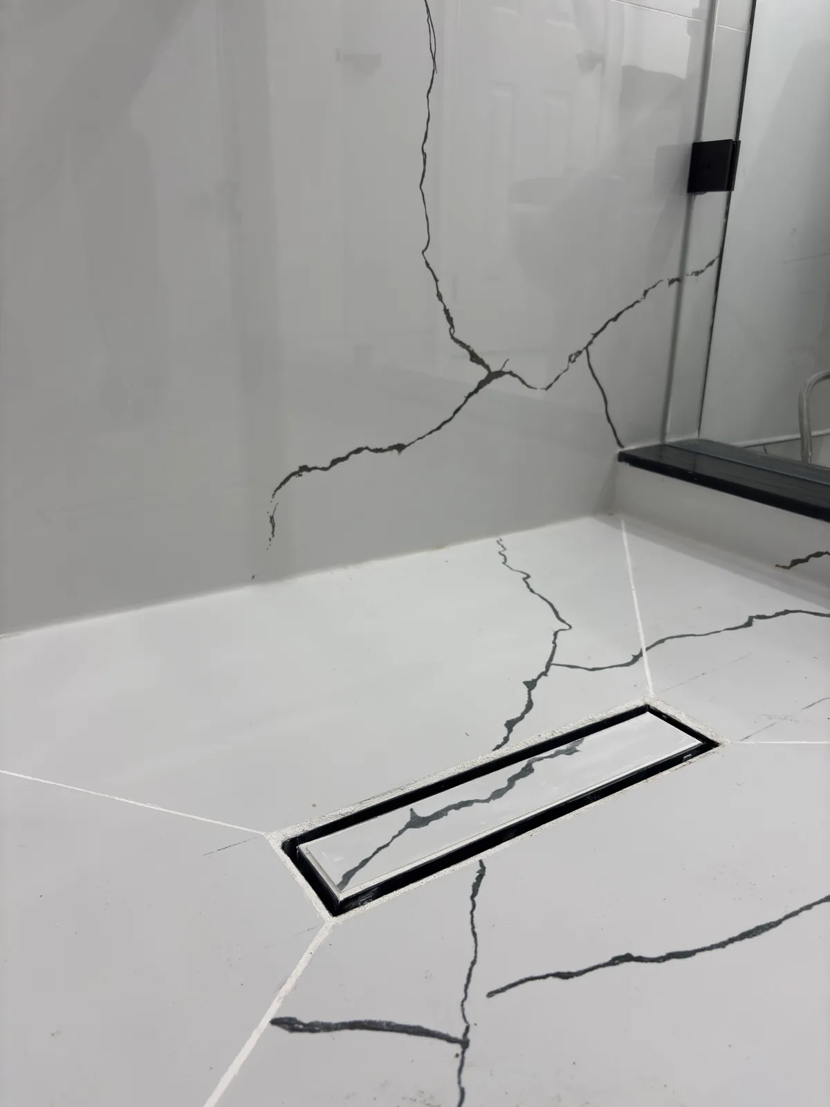 Black & White Bathroom Renovation: finished detail 2