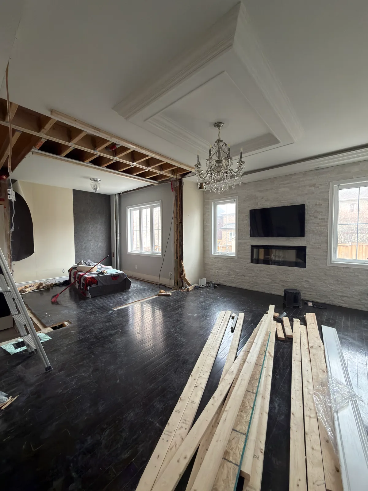 Main-Floor Renovation with Staircase Updates — during renovation