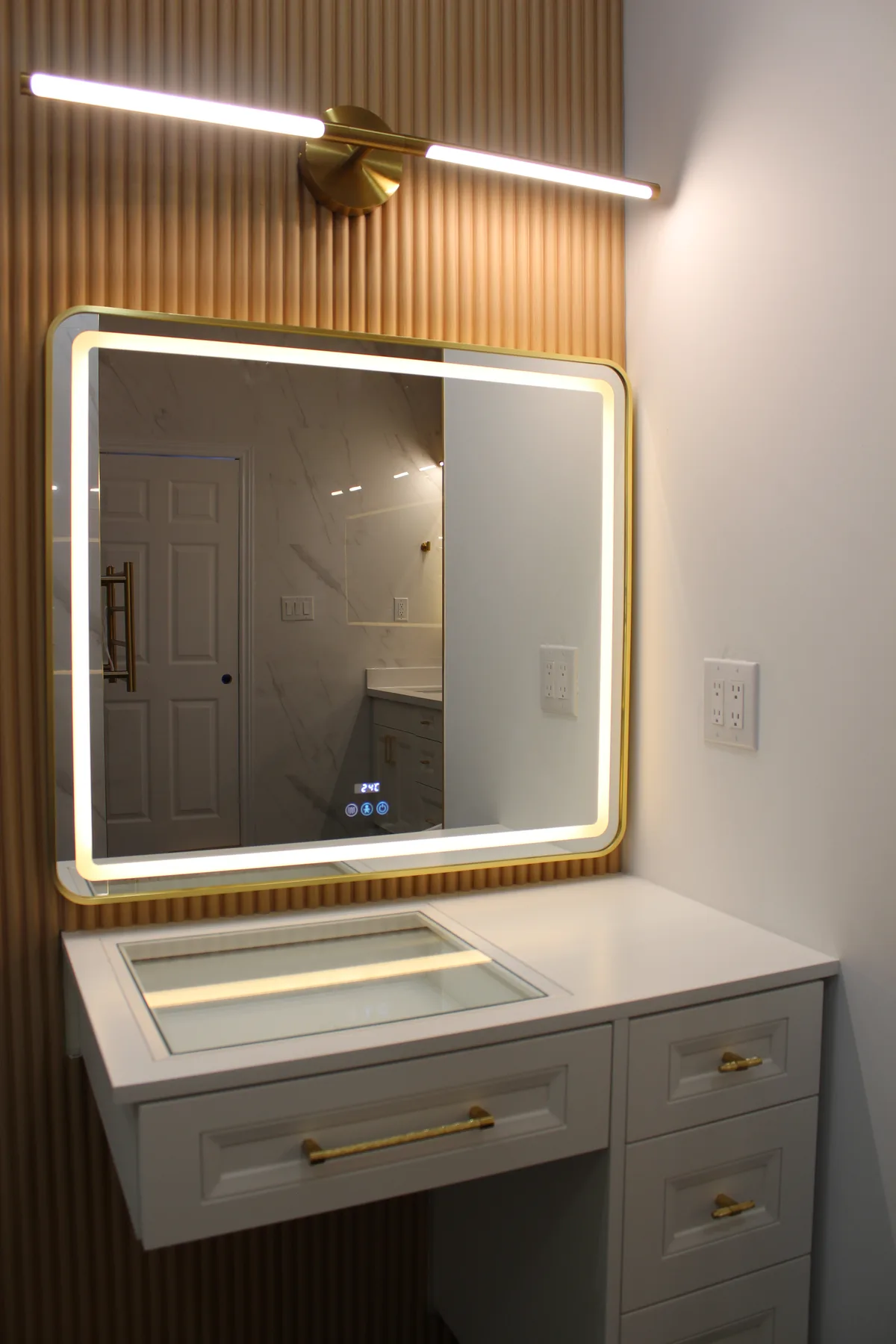 Black & Gold Primary Bathroom Renovation: finished detail 5